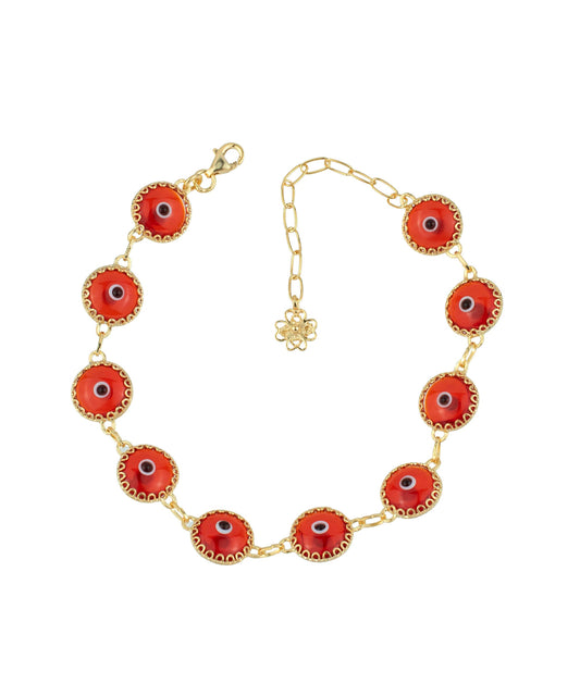 Courage X- Scarlet Evil Eye Bracelet - Gold