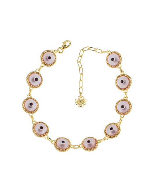 Connection X - Pink Evil Eye Bracelet - Gold