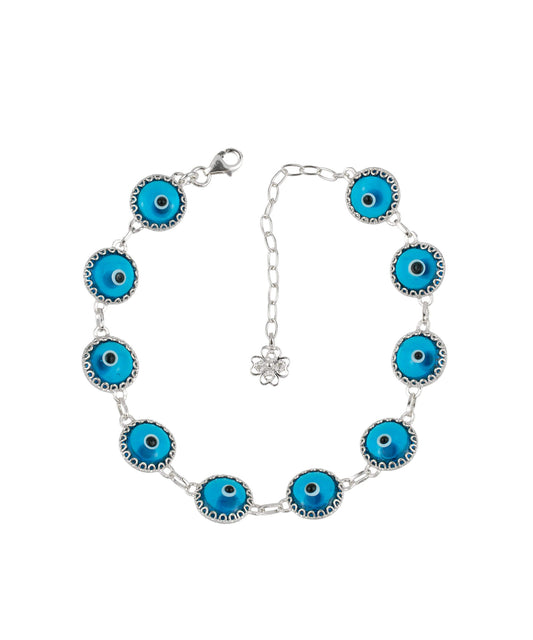 Balance X - Turquoise Evil Eye Bracelet - Silver