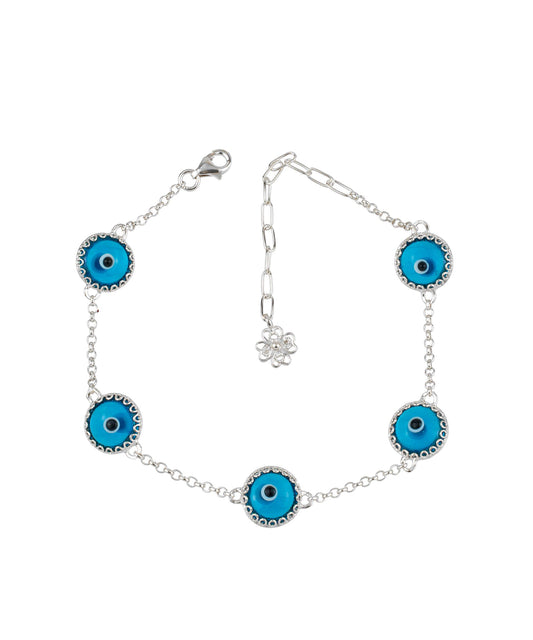 Balance - Turquoise Evil Eye Bracelet - Silver