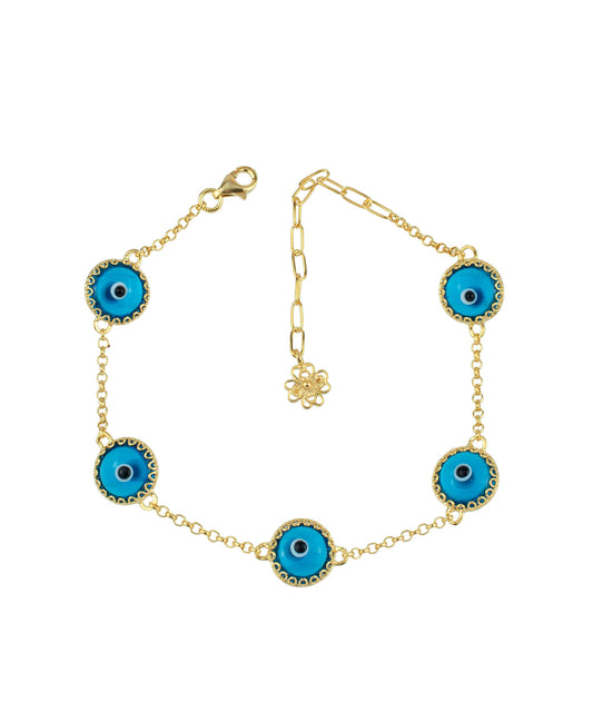 Balance - Turquoise Evil Eye Bracelet - Gold