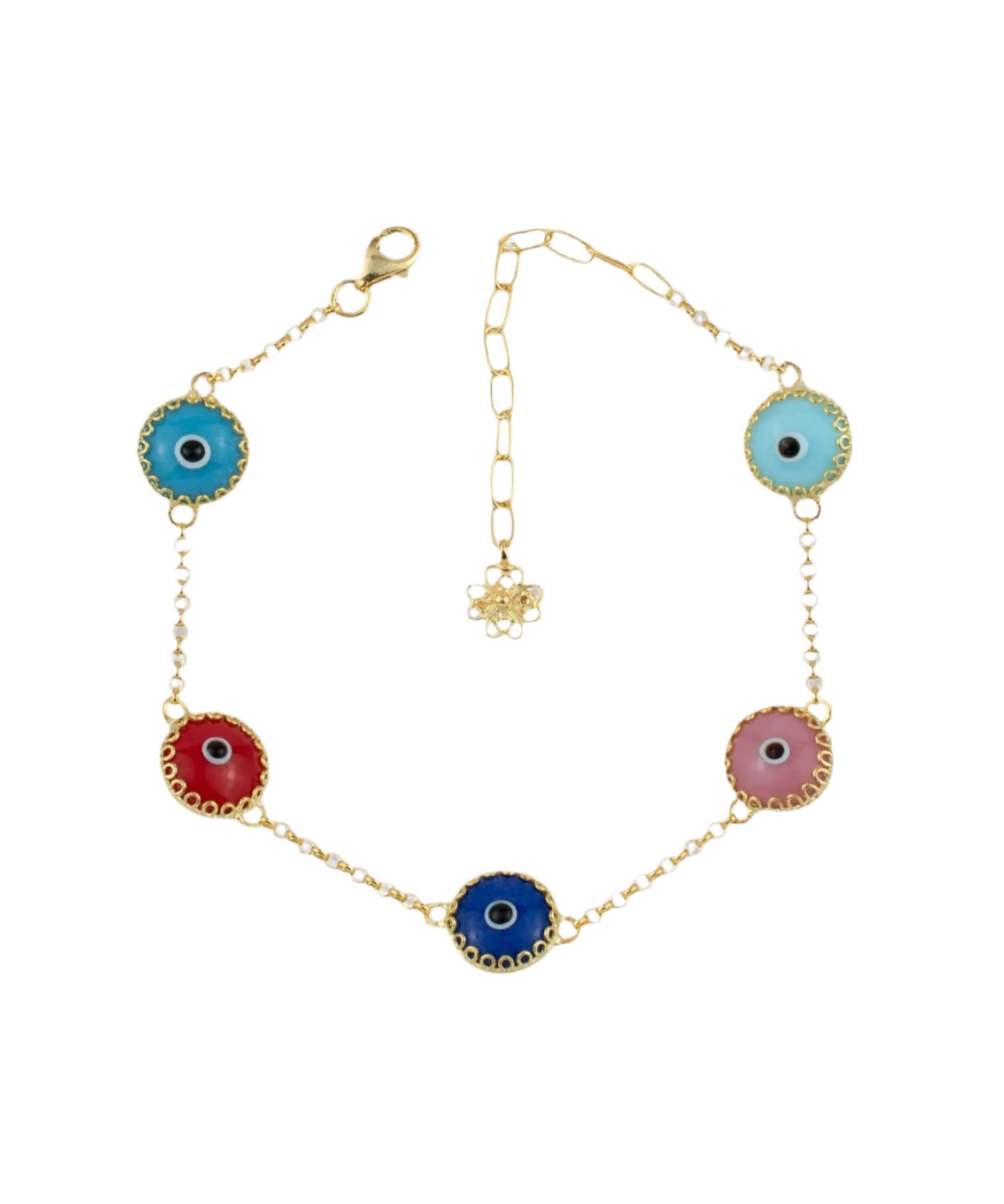 Harmony - Multi Color Evil Eye Bracelet - Gold